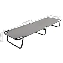 vidaXL Klappliege 190 x 58 x 28 cm Grau