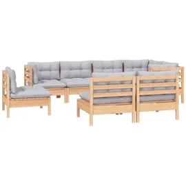 vidaXL Garten-Lounge-Set 8-tlg. grau Kiefer
