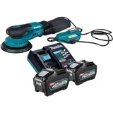Makita BO 002 CGT201 Akku Exzenterschleifer 40 V max. 150 mm 5,0 mm Hub Brushless + 2x Akku 5,0 Ah + Ladegerät
