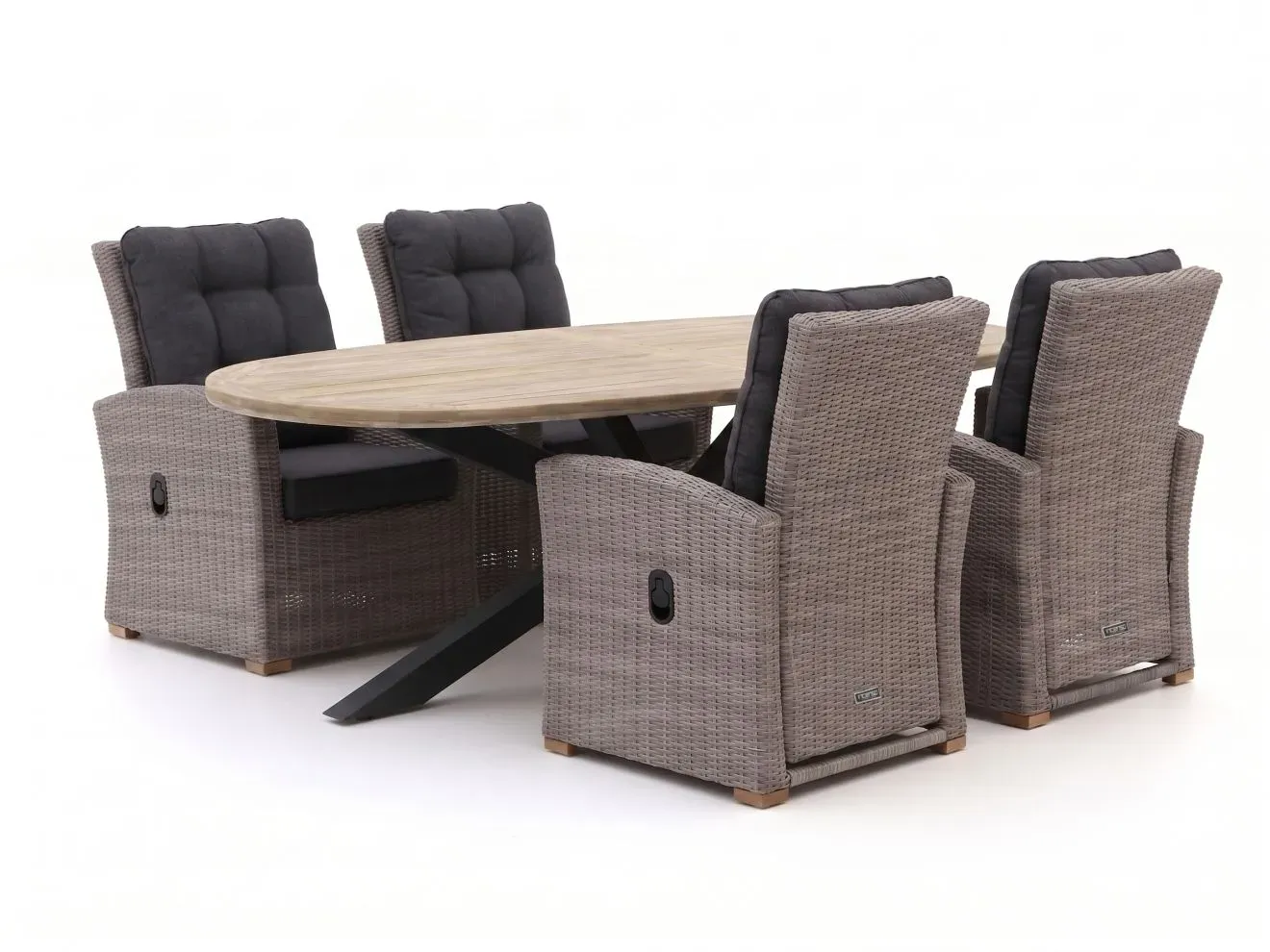 + 10 % Kassenrabatt | Intenso Mazzano/ROUGH-Y Ellips 200 cm Gartenmöbel-Set 5-teilig verstellbar