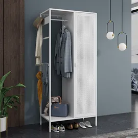 [en.casa] Kleiderschrank Puumala 80 x 180 x 45 cm Weiß