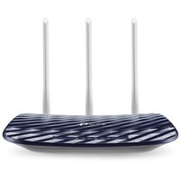 TP-Link Archer C20 Dual Band WLAN Router (300Mbit/s auf 2,4GHz + 433Mbit/s auf 5GHz, 4 10/100 LAN + 1 10/100 WAN Ports, unterstützt einfachen Gast-Netzwerk Zugriff und Kinderschutz) blau weiß