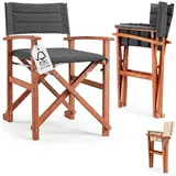 Casaria Regiestuhl, Klappbarer gepolsterter FSC®-zertifizierter Holz Stuhl bis 160 kg grau