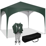 Woltu Pavillon Pop-Up wasserdichter Faltpavillon Sonnenschutz Event Gazebo Gartenpavillon auf Terrasse Camping Festival mit Halbmonddach Pagodenzelt des Halbkreises aus Oxford Metallrahmen 3x3m Grün