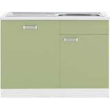 wiho Küchen Spülenschrank »Husum«, 110 cm breit, inkl. Tür/Sockel für Geschirrspüler, grün