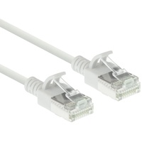 ACT White 2 meter LSZH U/FTP CAT6a datacenter slimline patch cable snagless with RJ45 connectors DC6902