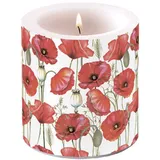 Ambiente Home Stumpenkerze 7,5x9 cm Weiß/Rot