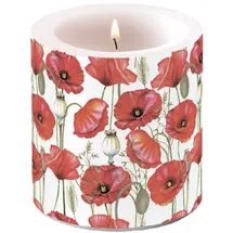 Ambiente Home Stumpenkerze 7,5x9 cm Weiß/Rot