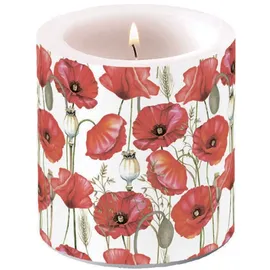 Ambiente Home Stumpenkerze 7,5x9 cm Weiß/Rot