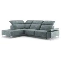 VitaliSpa Sofa - Bettsofa, James Grau Relaxfunktion 218x86 cm Linke Ecke,