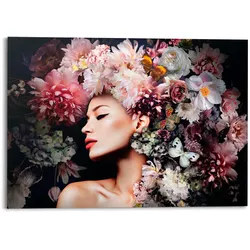 Deco-Panel REINDERS "Frau mit Blumenhut", rosa (farbe bild(er): rosa), B:140cm H:100cm T:2cm, MDF, Bilder