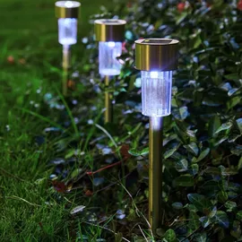 DEUBA Solarleuchte Edelstahl 24er Set wetterfest IP44 silber