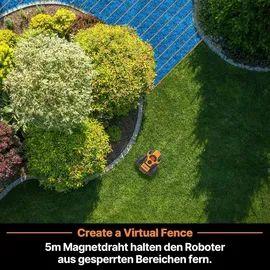 LAWNMASTER OcuMow®16 Mähroboter kabellos für Rasenflächen bis zu 200 ©O Hindernisvermeidung Geräuscharmer Mähroboter ohne Begrenzungskabel VBRM16 Plus