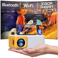 Mini Beamer, YOTON WiFi Bluetooth Projektor Full HD 1080P Unterstützt, Video Beamer Handy Kompatibel mit USB/HDMI/AV, Mini Projector für Handy iOS und Android/PC/PS4/PS5/Xbox Portable Projektor