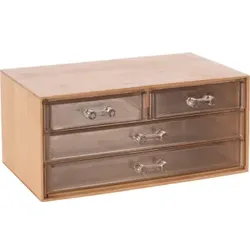 Make up Organizer Hochwertige Make-up Aufbewahrungsbox Schminkbox Bambus Vielseitig einsetzbar
