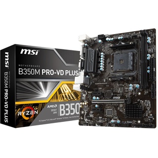 MSI B350M PRO-VD PLUS, AMD, Socket AM4, AMD A, AMD Athlon, AMD Athlon X4, AMD Ryzen 3, 2nd Generation AMD RyzenTM 3, AMD Ryzen 5, 2nd..., DDR4-SDR...