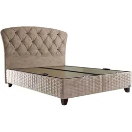 Bambi Pointhome Bambi Boxspringbett Set 140 x 200 H3, Freshcell Prime Schlafzimmerbett, 1 x Matratze, 1 x Bettkasten, 1 x Bettkopfteil - Beige