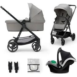 Kombi-Kinderwagen KINDERKRAFT "NEWLY 3IN1 MINK PRO", Baby, moonlight grau, Kinderwagen