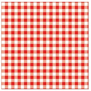 Papstar Servietten Vichy rot, 33x33 cm
