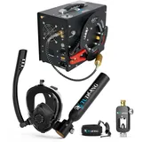 TUDIVING-0,5-l-Tauchflaschen-Set,Mini-Sauerstoffflasche mit Vollgesichts-Schnorchelmaske,tragbares Reise-Tauchset für Tauchrettung/Bootsreinigung (S200Plus A4)