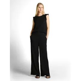 Tom Tailor Loose Fit Top in Crinkle-Optik, Black, S