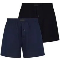 bruno banani Herren Boxershort 2er Pack Boxershort 2PACK Loose Fit Boxershorts Schwarz/Blau Baumwolle XXXL