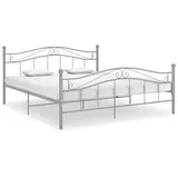 vidaXL Bettgestell, graues Metall, Super-King-Size-Bett, stabiles Latten-Design, modernes Schlafzimmermöbel, Matratzengröße 180 x 200 cm, Kompatibilität (Matratze nicht im Lieferumfang enthalten)