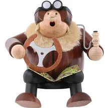 KWO Olbernhau Räuchermann Kantenhocker Pilot 15 cm Mehrfarbig