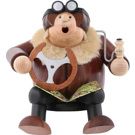 KWO Olbernhau Räuchermann Kantenhocker Pilot 15 cm Mehrfarbig