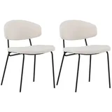 Livetastic Stuhl-Set, Schwarz, Weiß, Metall, Textil, rund, 50x79x57 cm, abwischbar, Esszimmer, Stühle, Esszimmerstühle, Esszimmerstühle-Set