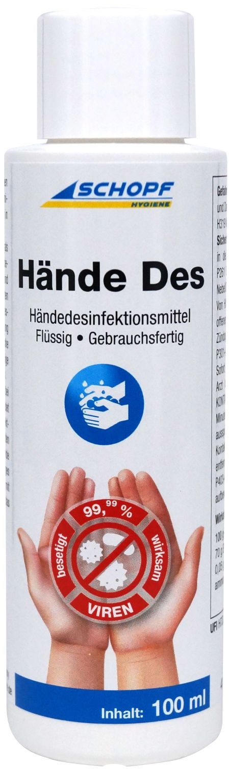 Schopf Hände Des flüssiges Händedesinfektionsmittel 100 ml