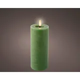 Kaemingk Lumineo Indoor led Wachskerze Grün Flammeneffekt warmweiß ø 7 cm Höhe 19 cm