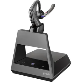 Poly HP Poly Voyager 5200- M Office In Ear Headset Bluetooth®, Kabellos Schwarz mit Bluetooth® Basisstation