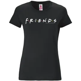 LOGOSHIRT T-Shirt "Friends - Logo", Damen, Gr. L, schwarz, 100% Baumwolle, bedruckt, lang, Rundhals, Shirts T-Shirt, mit lizenziertem Print