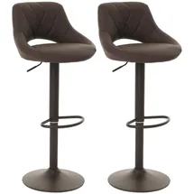 Mendler 2er-Set Barhocker HWC-N64, Barstuhl Tresenhocker, Fußablage drehbar, Kunstleder Metall ~ braun