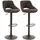 Mendler 2er-Set Barhocker HWC-N64, Barstuhl Tresenhocker, Fußablage drehbar, Kunstleder Metall ~ braun