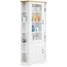 Home Affaire Eckvitrine HOME AFFAIRE "Trinidad", gold (weiß honigfarben), Schränke, Höhe 188 cm, FSC zertifiziertes Massivholz