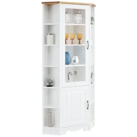 Home Affaire Eckvitrine HOME AFFAIRE "Trinidad", gold (weiß honigfarben), Schränke, Höhe 188 cm, FSC zertifiziertes Massivholz