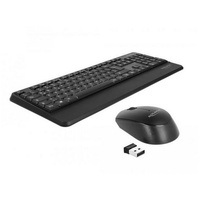 DeLOCK kabellose Tastatur mit Handballenauflage und Maus Set schwarz, USB, DE (12674)