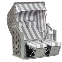 SonnenPartner Strandkorb Classic 2-sitzer Halbliegemodell Anthrazit/grau Mit Sonderausstattung - Sonnenpartner