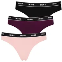 Hugo Underwear T-String »TRIPLET THONG STRIPE«, (Packung, 3 St., 3), mit Logoschriftzug auf dem Bund, bunt