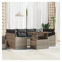 vidaXL Garten Essgruppe 7-tlg. Grau/Braun