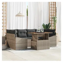 vidaXL Garten Essgruppe 7-tlg. Grau/Braun