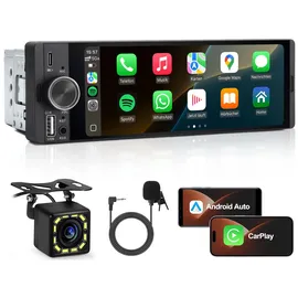 mrsxwpy 1 DIN Autoradio mit Wireless CarPlay & Android Auto, 6,36 Zoll