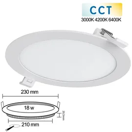 Mundotec LED Panel 18 W rund Kunststoff