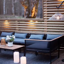 MARELIDA XXL LED Kerzen Kunststoff flackernd für Außen weiß 3er Set