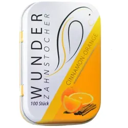 Wunder Zahnstocher mit Geschmack - Metalldose - Zimt/Orange