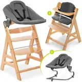 hauck Hauck, Alpha Plus Natur 4-tlg. Newborn Set - Hochstuhl + 2in1 (Treppenhochstuhl)