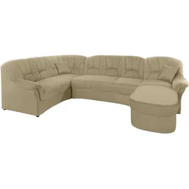 DOMO collection Wohnlandschaft DOMO COLLECTION "Bahia mit viel Platz, zeitloses Design, U-Form", beige, B:308cm H:91cm T:200cm, Luxus-Microfaser (100% Polyester), mit Muster;Struktur (100% Polyester), Sofas, Wohnlandschaft, wahlweise mit Bettfunktion