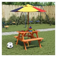 vidaXL Picknicktisch 4-tlg. Braun